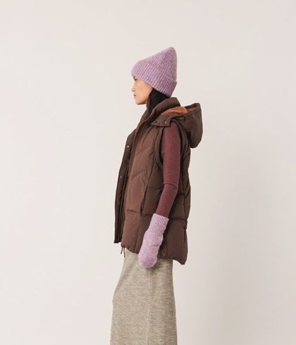 Plumífero Indi & Cold GF692 plumón CONVERTIBLE CHALECO Marrón chocolate - Imagen 2