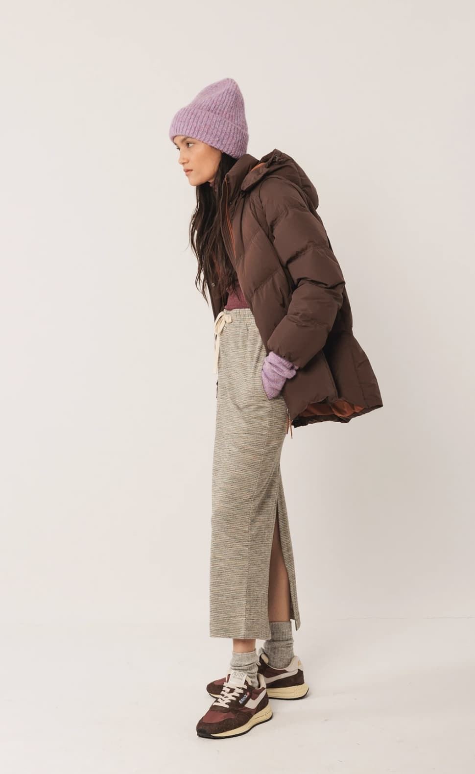 Plumífero Indi & Cold GF692 plumón CONVERTIBLE CHALECO Marrón chocolate - Imagen 5