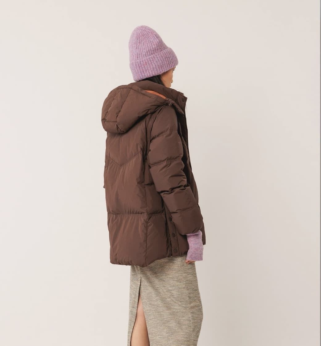 Plumífero Indi & Cold GF692 plumón CONVERTIBLE CHALECO Marrón chocolate - Imagen 6