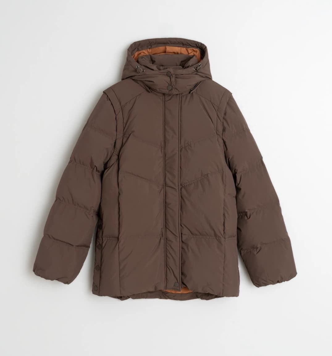 Plumífero Indi & Cold GF692 plumón CONVERTIBLE CHALECO Marrón chocolate - Imagen 7