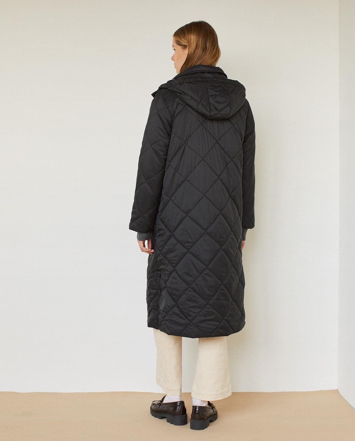 PLUMÓN YERSE LARGO WATER REPELLENT NEGRO - Imagen 2