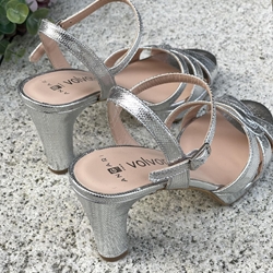 Sandalia Angari MAITE -75 escamas milos Argento plata - Imagen 1