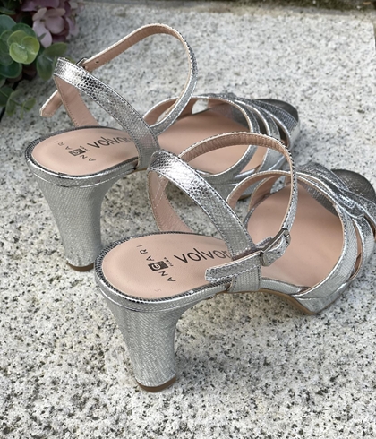 Sandalia Angari MAITE -75 escamas milos Argento plata - Imagen 1