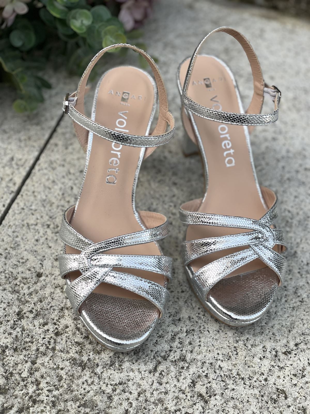 Sandalia Angari MAITE -75 escamas milos Argento plata - Imagen 2