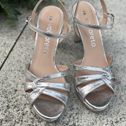 Sandalia Angari MAITE -75 escamas milos Argento plata - Imagen 2