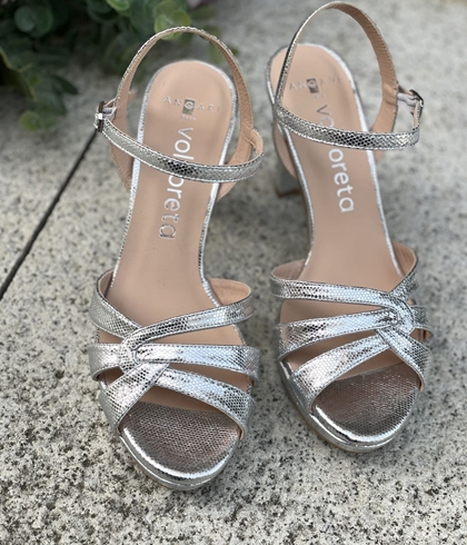 Sandalia Angari MAITE -75 escamas milos Argento plata - Imagen 2