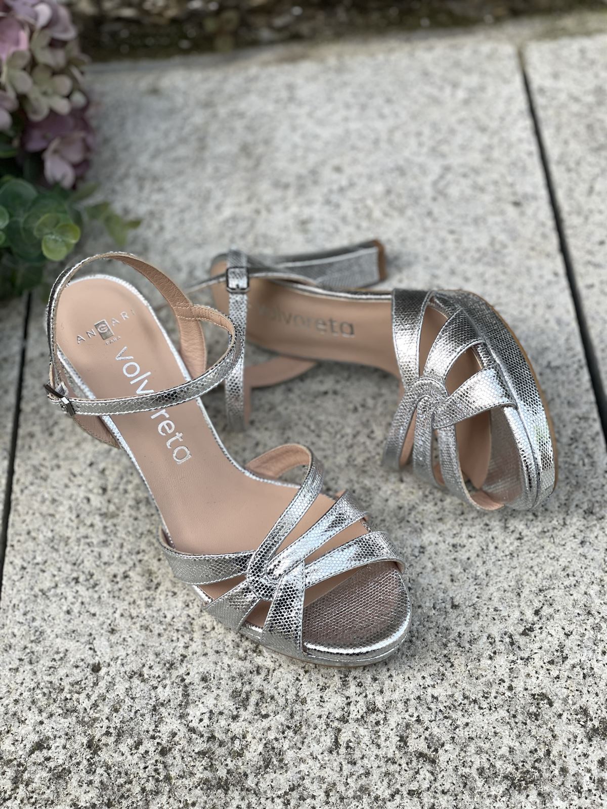 Sandalia Angari MAITE -75 escamas milos Argento plata - Imagen 3