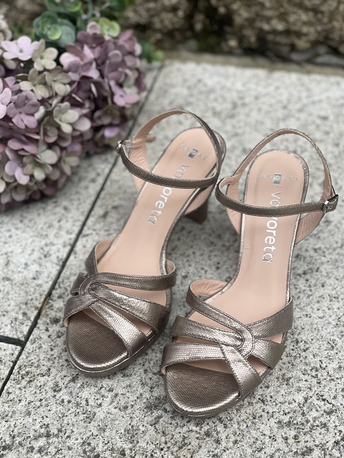 Sandalia Angari MAITE -75 milos stone bronce suave - Imagen 2