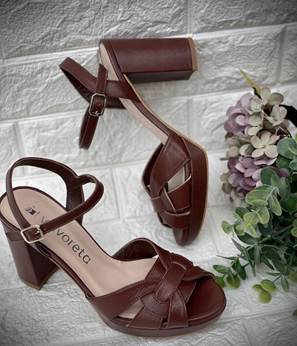 Sandalia Angari plataforma -06 marrón chocolate - Imagen 2