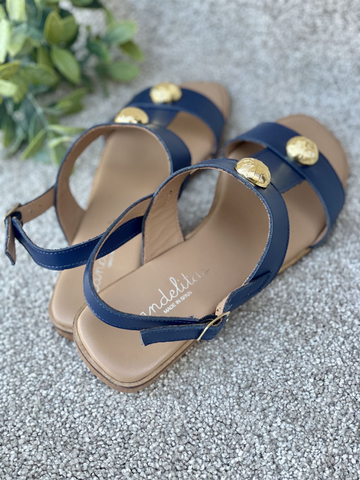 Sandalia Candelitas plana 3954 azul marino - Imagen 3