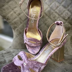 Sandalia Dibia by Ezzio terciopelo Rosa lilita palo - Imagen 2