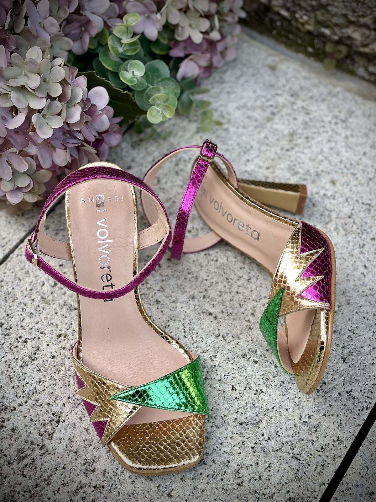 Sandalia fiesta Angari 52307 - 31 ONLYE brillante multicolor - Imagen 4