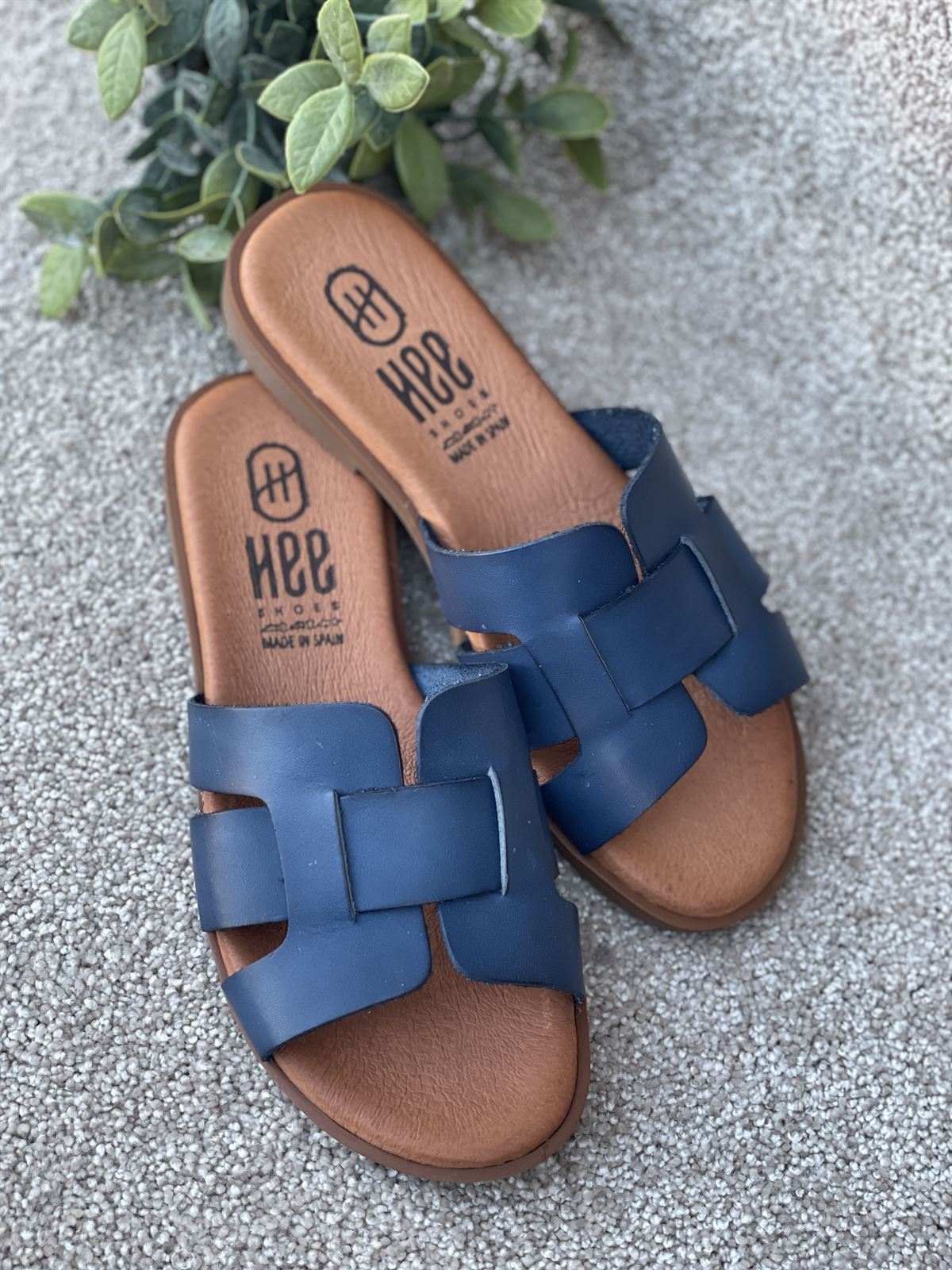 Sandalia HEEE SHOES descalza piel azul - Imagen 4
