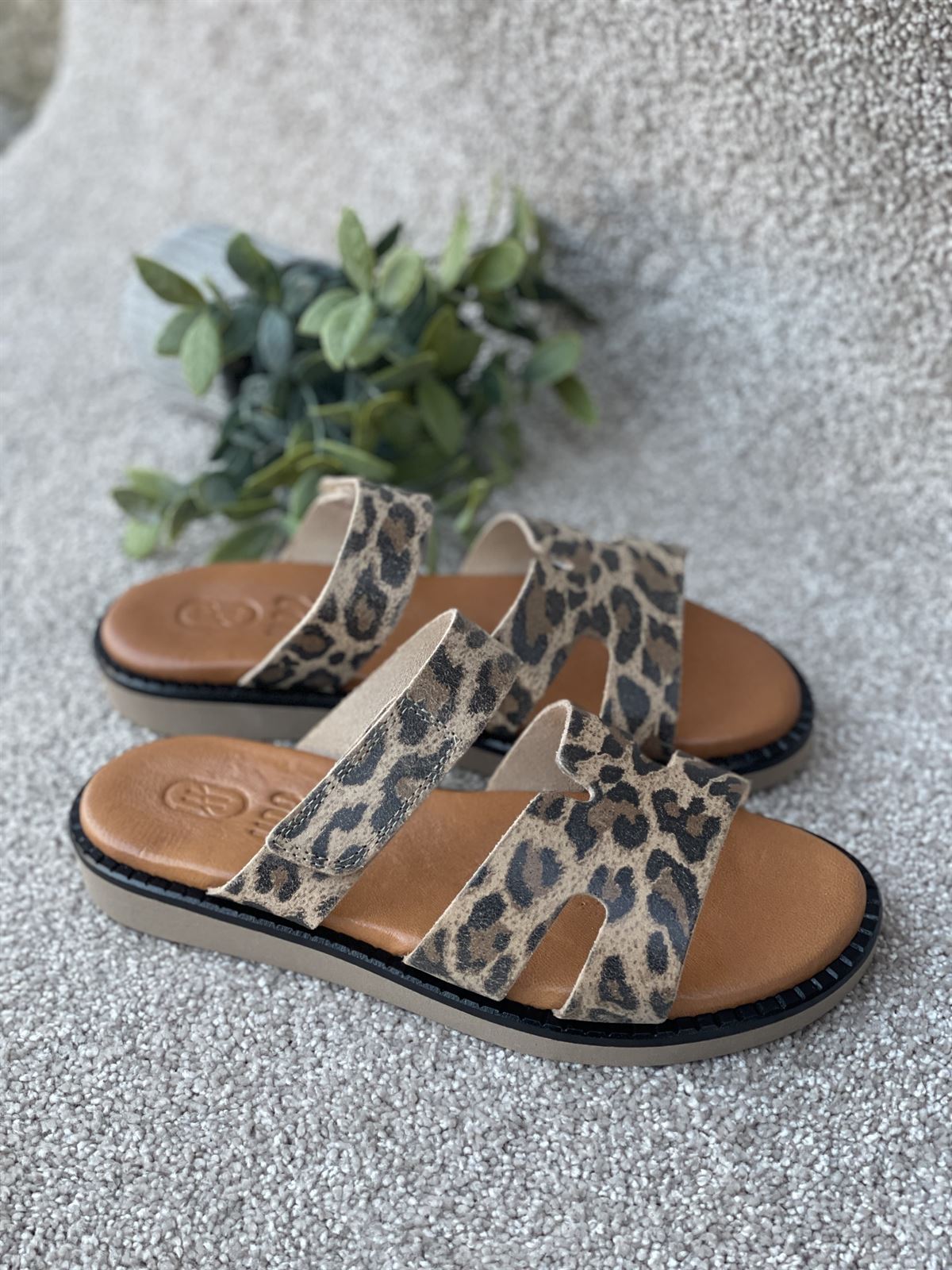 Sandalia HEEE SHOES descalza piel print leopardo - Imagen 3