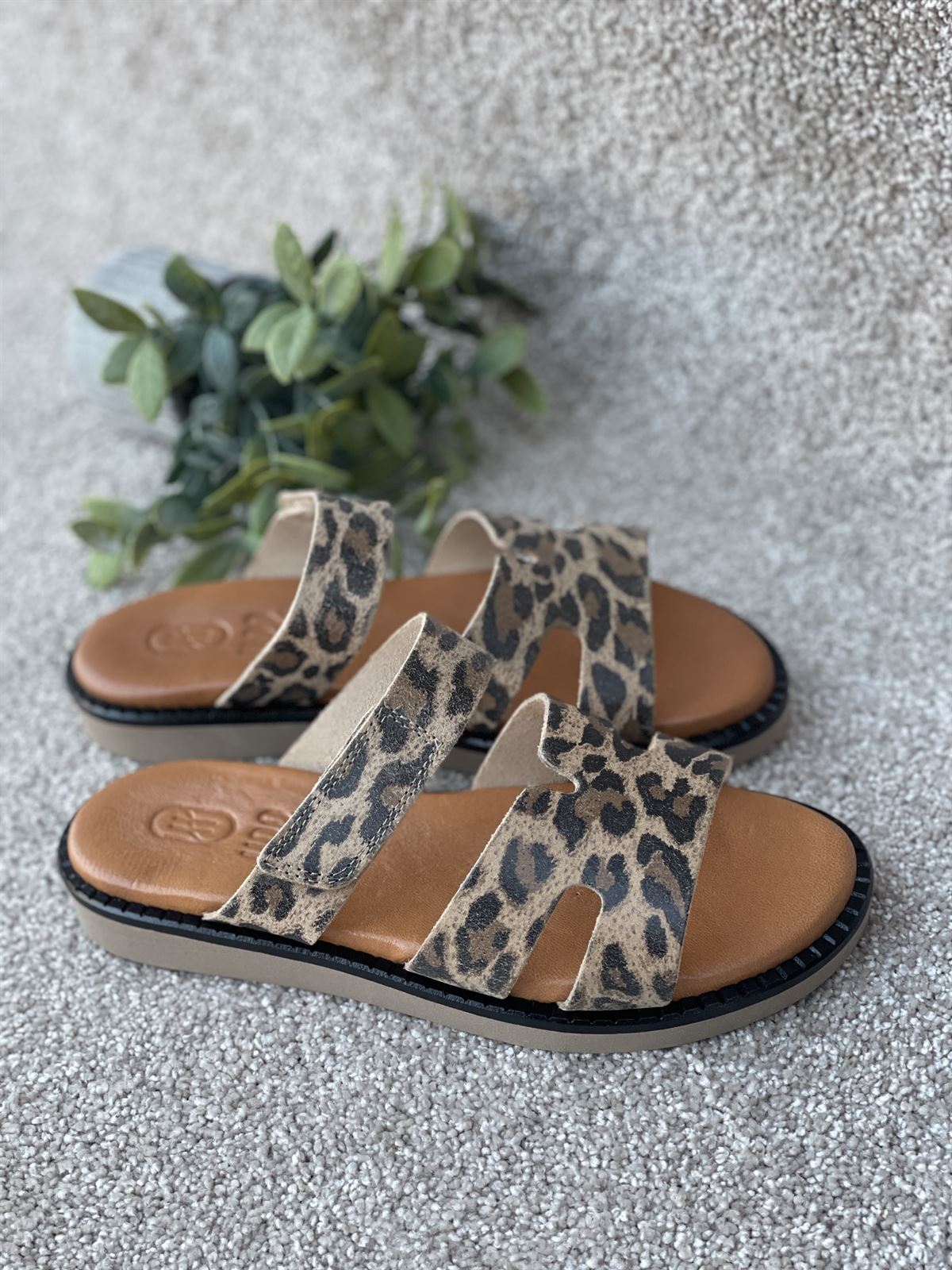 Sandalia HEEE SHOES descalza piel print leopardo - Imagen 5