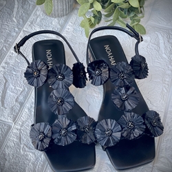 Sandalia Noa Harmon JOY flores negra - Imagen 1