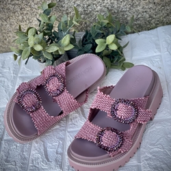 Sandalia Noa Harmon PEACH descalza tejido rosa viejo - Imagen 1