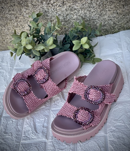 Sandalia Noa Harmon PEACH descalza tejido rosa viejo - Imagen 1