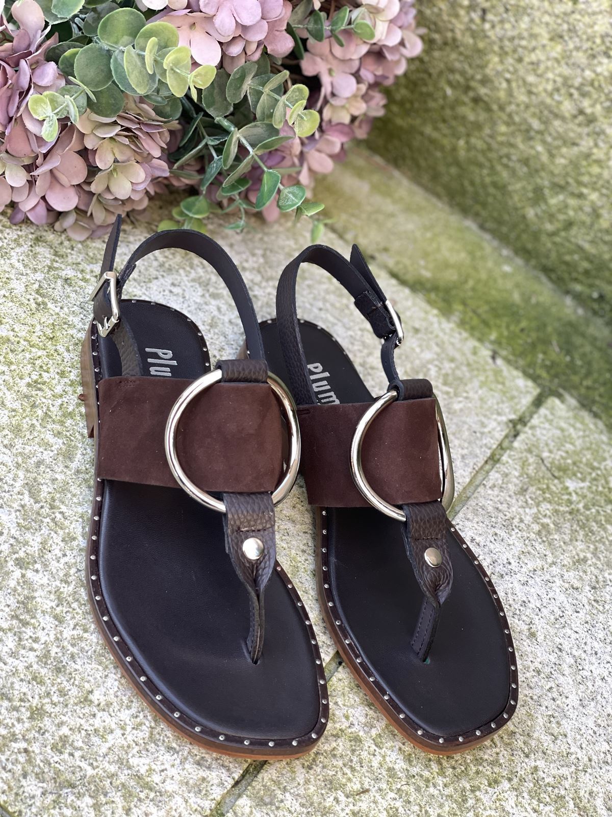 Sandalia Plumers Menorca 3023 dedo marrón choco - Imagen 3