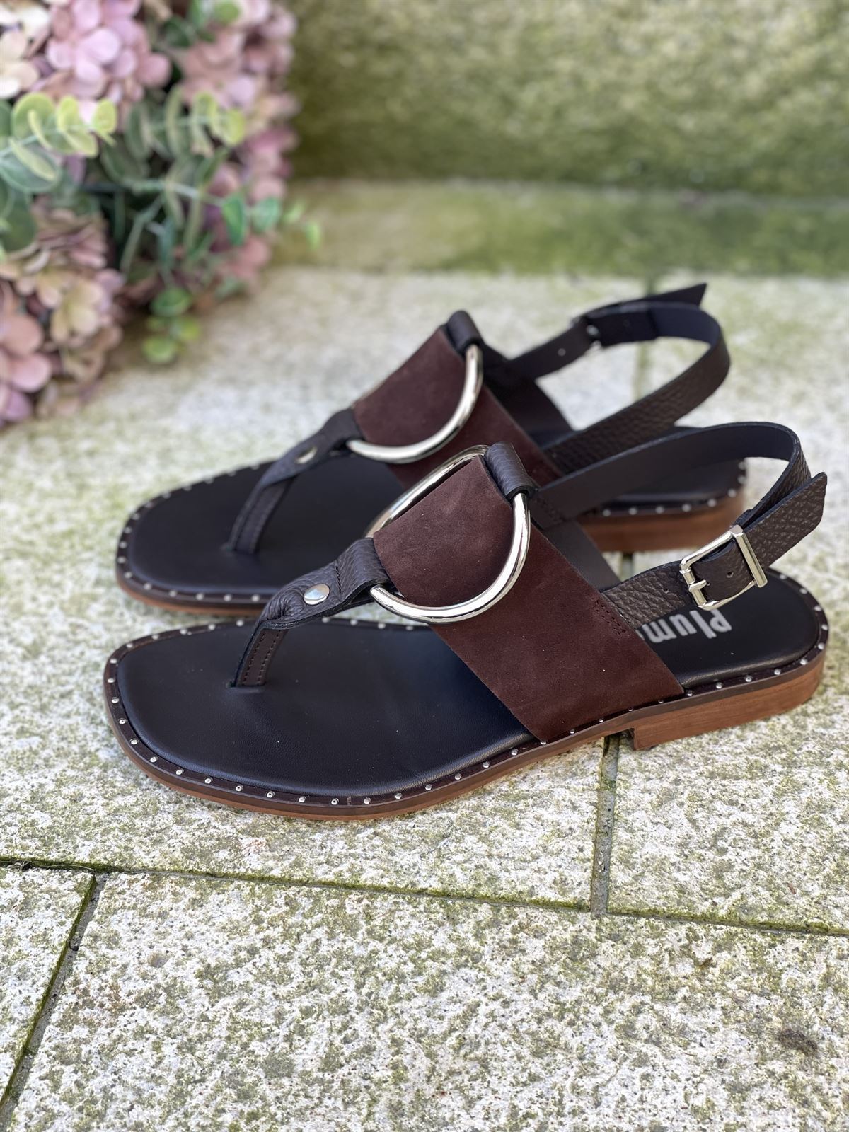 Sandalia Plumers Menorca 3023 dedo marrón choco - Imagen 5