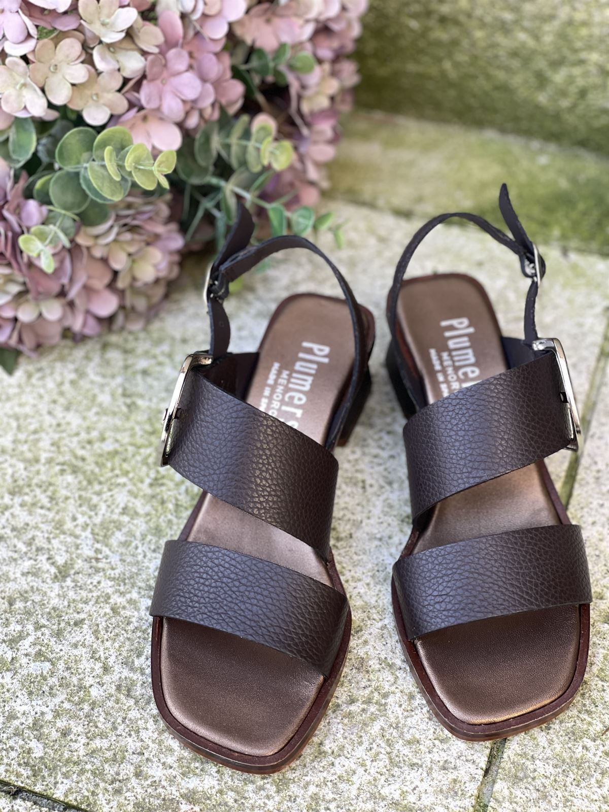 Sandalia Plumers Menorca 3103 2 tiras chocolate - Imagen 4