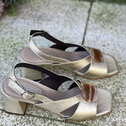 Sandalia Plumers Menorca 3119 pieza sacar dorado champagne - Imagen 2