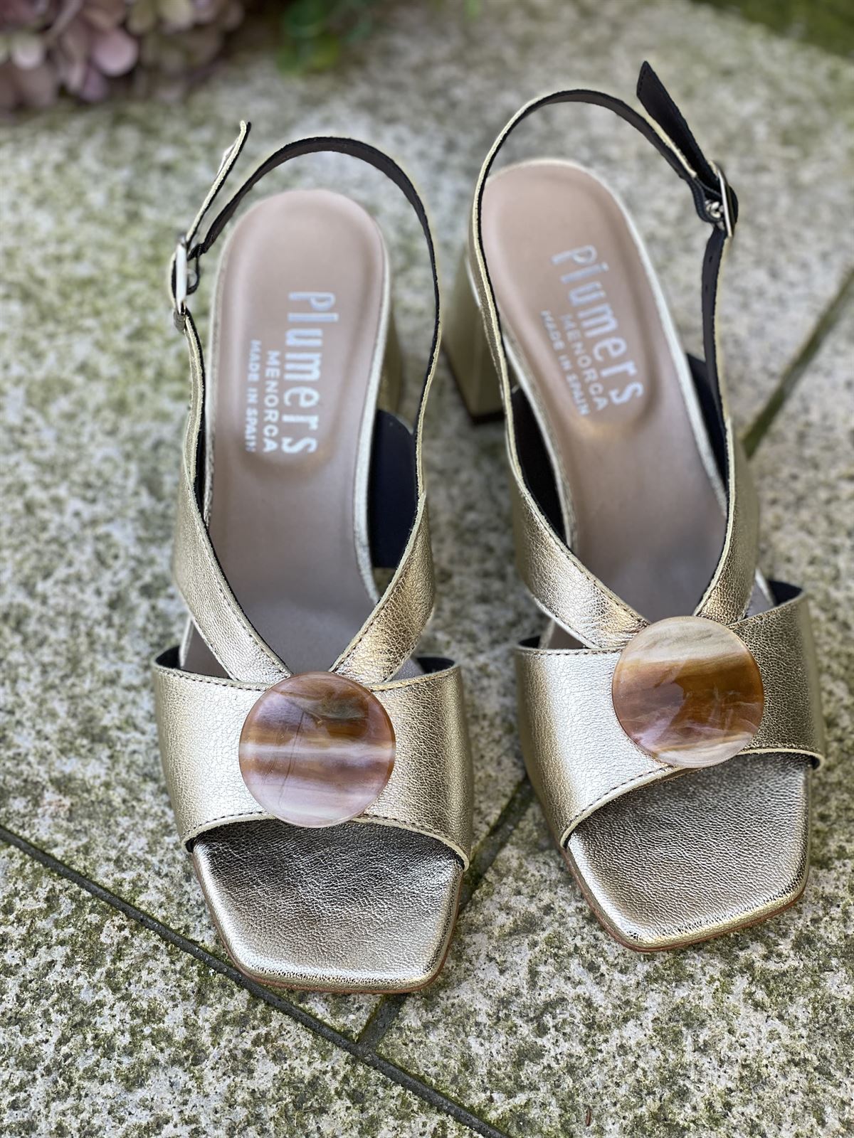 Sandalia Plumers Menorca 3119 pieza sacar dorado champagne - Imagen 3