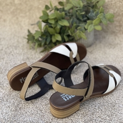 Sandalia Plumers Menorca 3783 Plana blanco taupe - Imagen 1