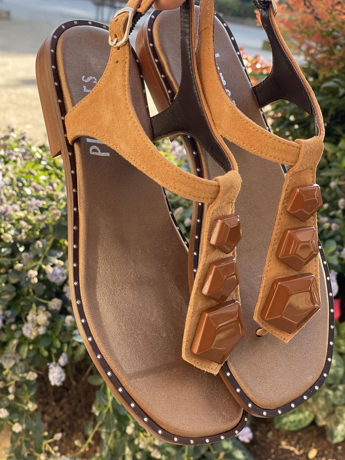 Sandalia Plumers Menorca 3891 esclava ante camel - Imagen 1