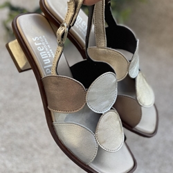 Sandalia Plumers Menorca 3974 circulos metalizados - Imagen 1