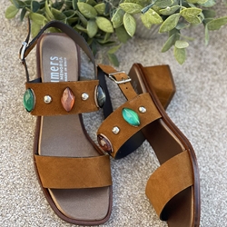 Sandalia Plumers Menorca 3977 piedras  ante brany - Imagen 1