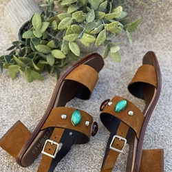 Sandalia Plumers Menorca 3977 piedras  ante brany - Imagen 2