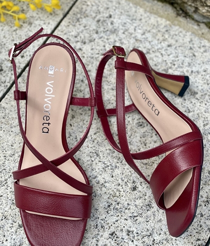 Sandalia tacón Angari 52356-07 LOLA granate - Imagen 1