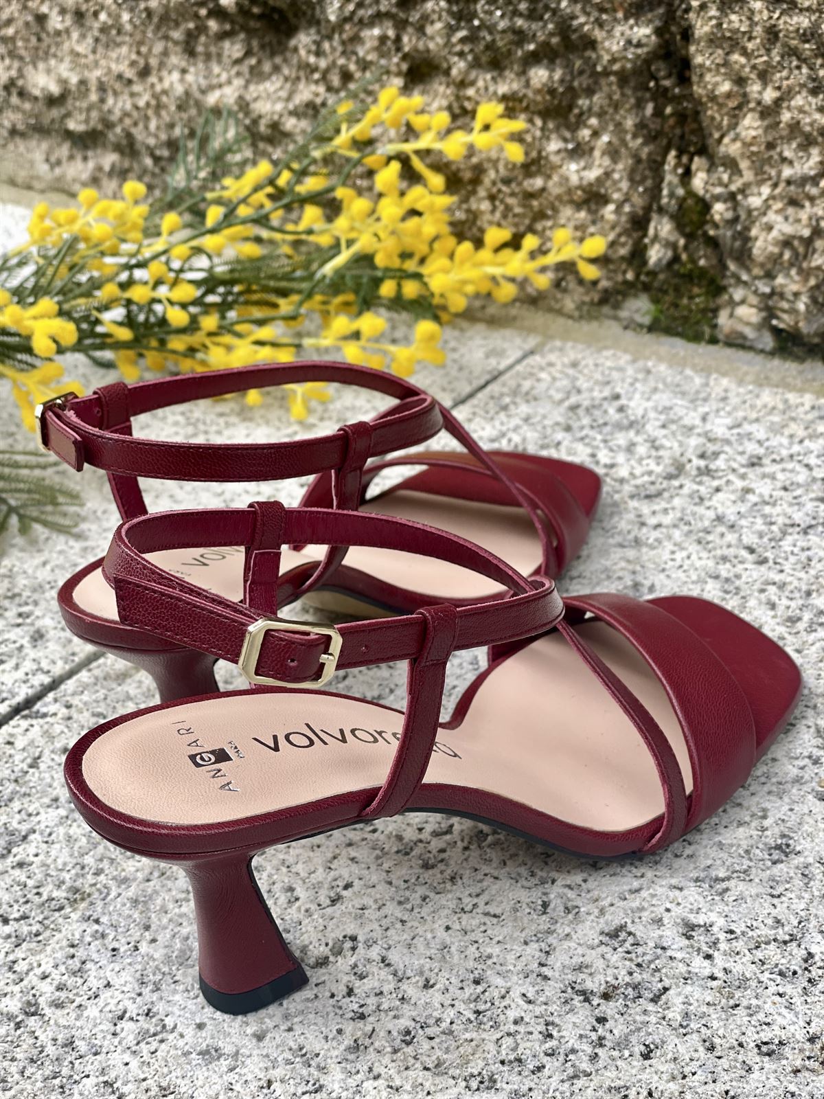 Sandalia tacón Angari 52356-07 LOLA granate - Imagen 2