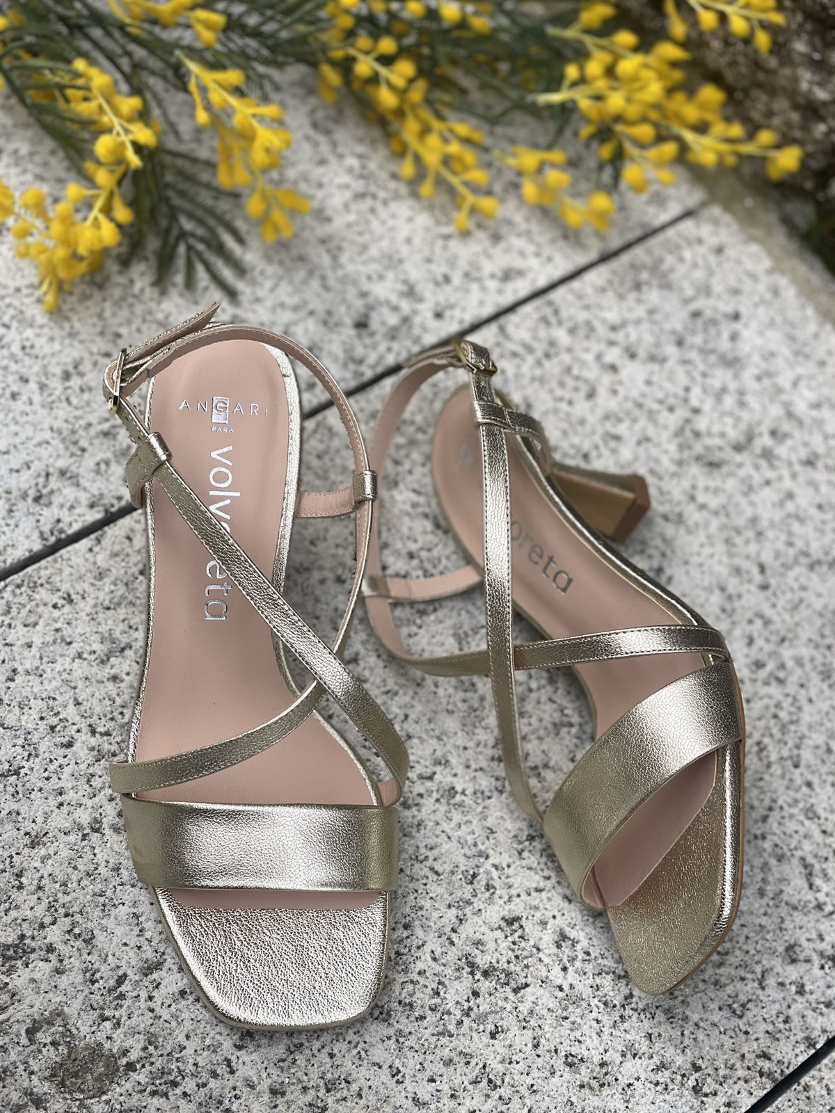 Sandalia tacón Angari 52356-07 LOLA metal champan - Imagen 4