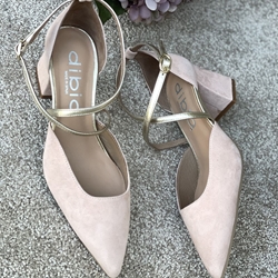 Sandalia tacón Dibia by Ezzio 56060 ante piel rosa nude - Imagen 2