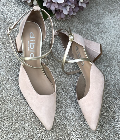 Sandalia tacón Dibia by Ezzio 56060 ante piel rosa nude - Imagen 2