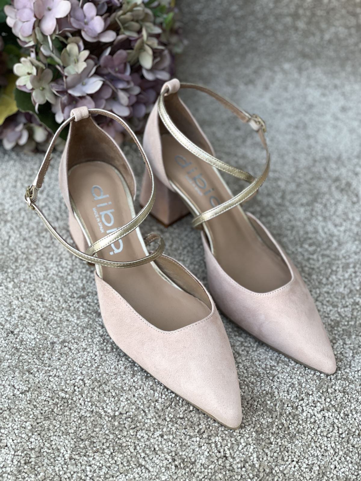 Sandalia tacón Dibia by Ezzio 56060 ante piel rosa nude - Imagen 3