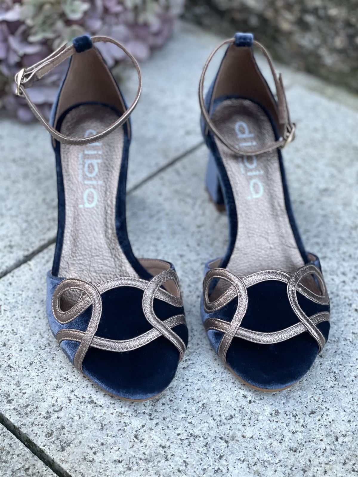 Sandalia tacón Dibia by Ezzio 56297 terciopelo azul índigo - Imagen 7