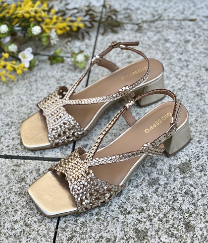 Sandalia tacón medio Piel trenzada 79234 BLISSFIELD PLATINO - Imagen 1