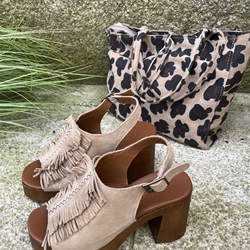 Sandalia Zueco Nemonic 2507 extra ligero vóley bambi piso Sioux beige arena - Imagen 1