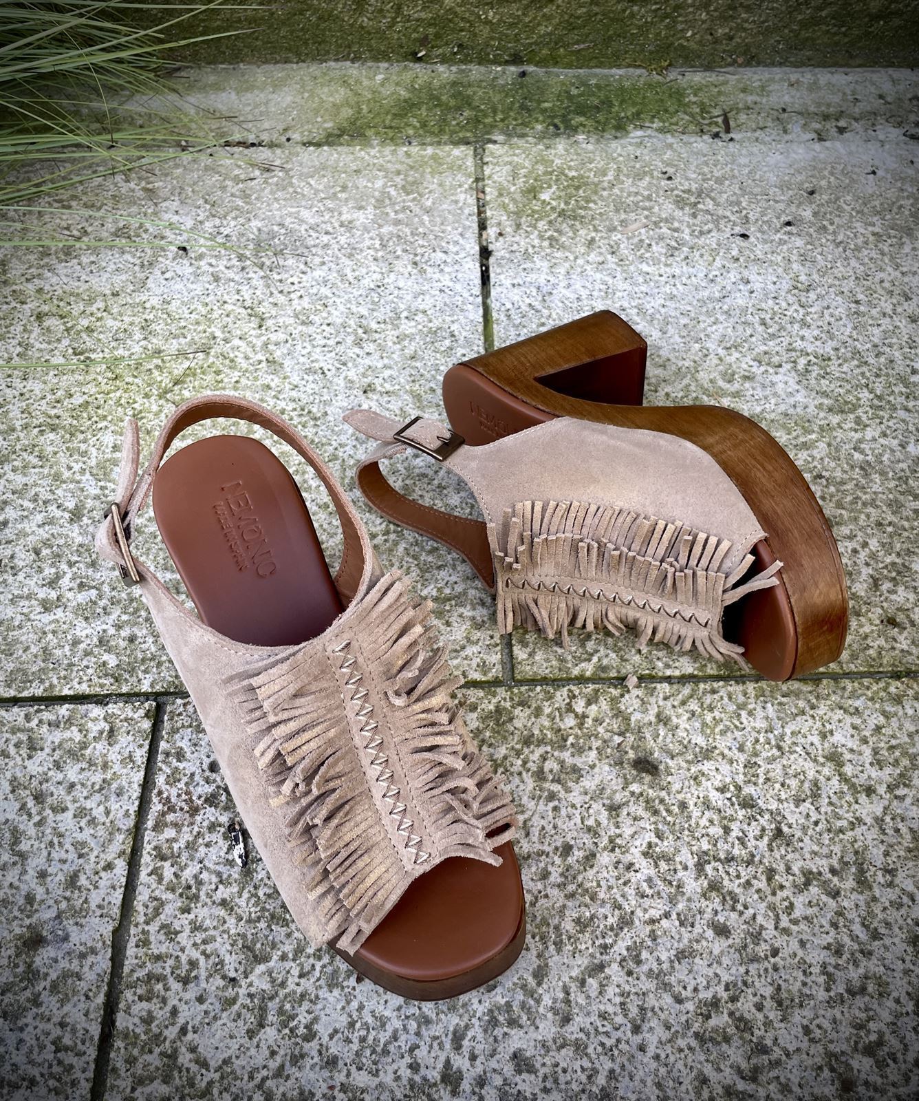 Sandalia Zueco Nemonic 2507 extra ligero vóley bambi piso Sioux beige arena - Imagen 5