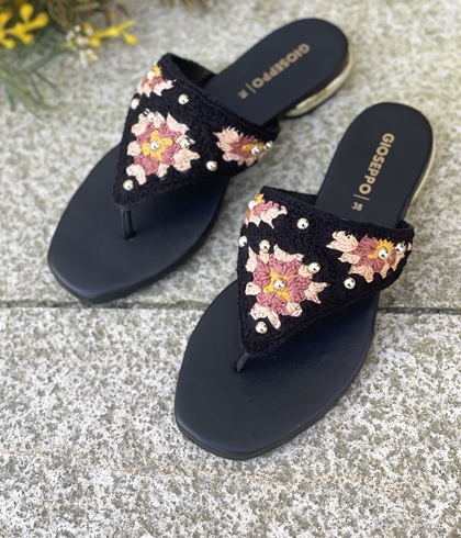 Sandalias de dedo CROCHET  Y TACHAS Gioseppo ISIOLO 78631 NEGRO - Imagen 1
