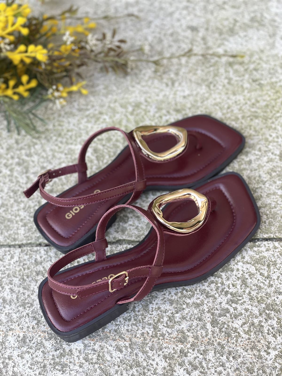 Sandalias Gioseppo  79024 PIEL JOYA MATUU BURDEOS - Imagen 2