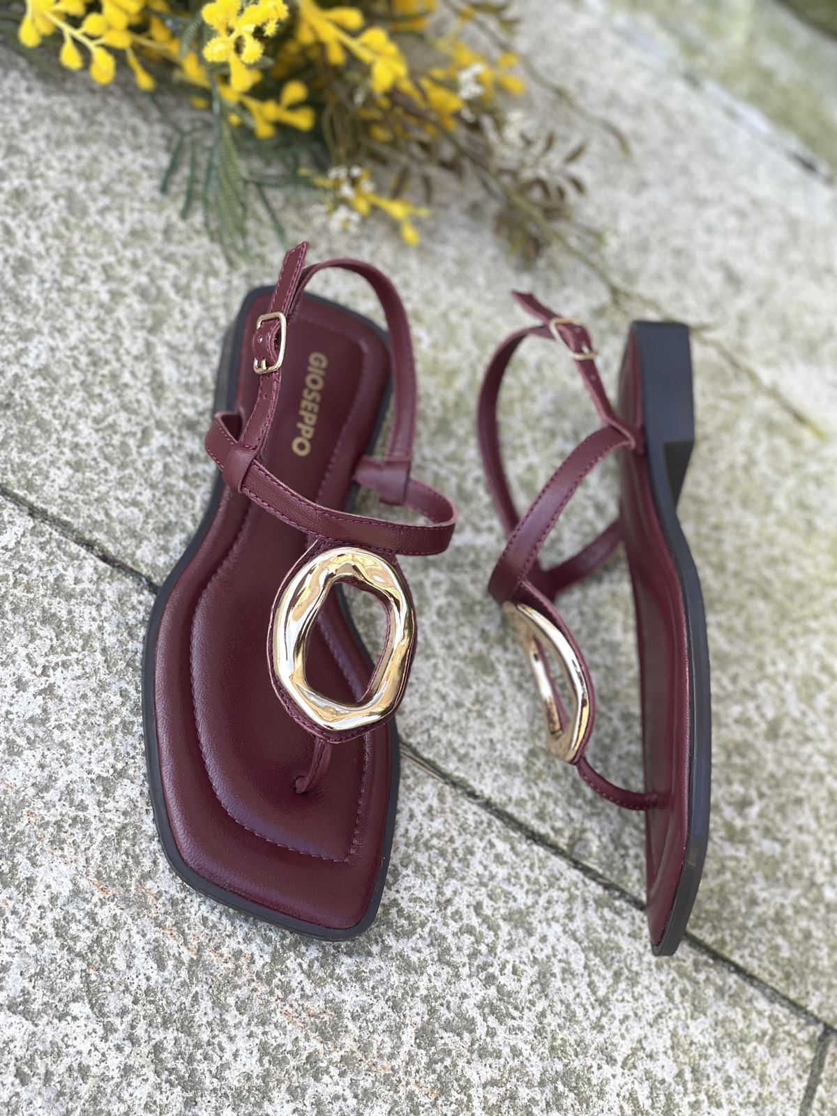 Sandalias Gioseppo  79024 PIEL JOYA MATUU BURDEOS - Imagen 3