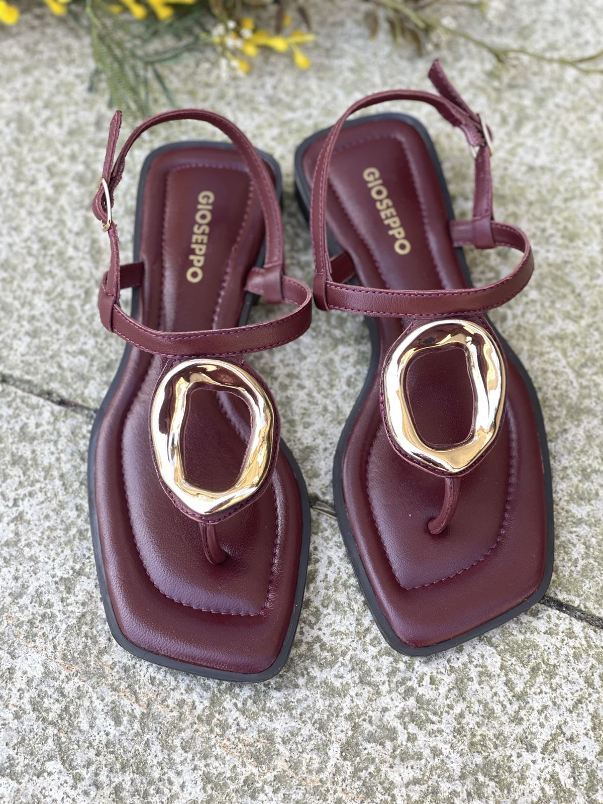 Sandalias Gioseppo  79024 PIEL JOYA MATUU BURDEOS - Imagen 5