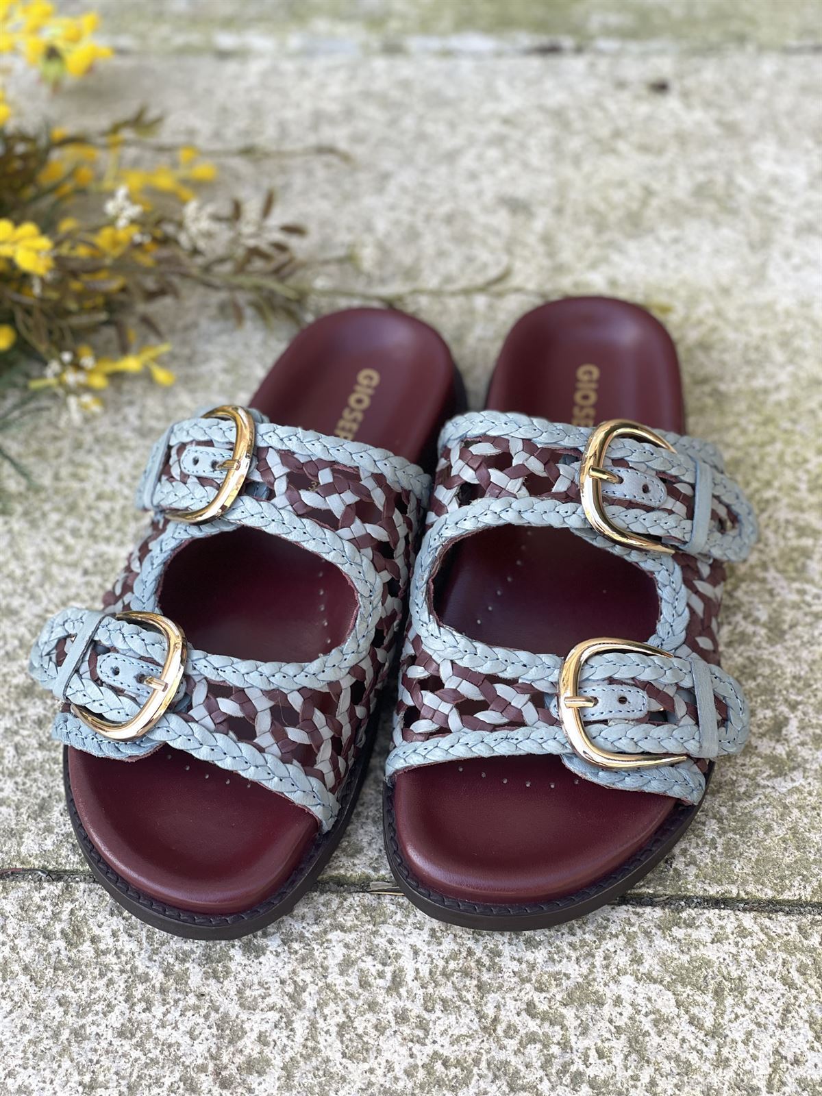 Sandalias Gioseppo BIO piel trenzada KONGWA 79223 AZUL Grana - Imagen 1