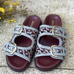 Sandalias Gioseppo BIO piel trenzada KONGWA 79223 AZUL Grana - Imagen 1