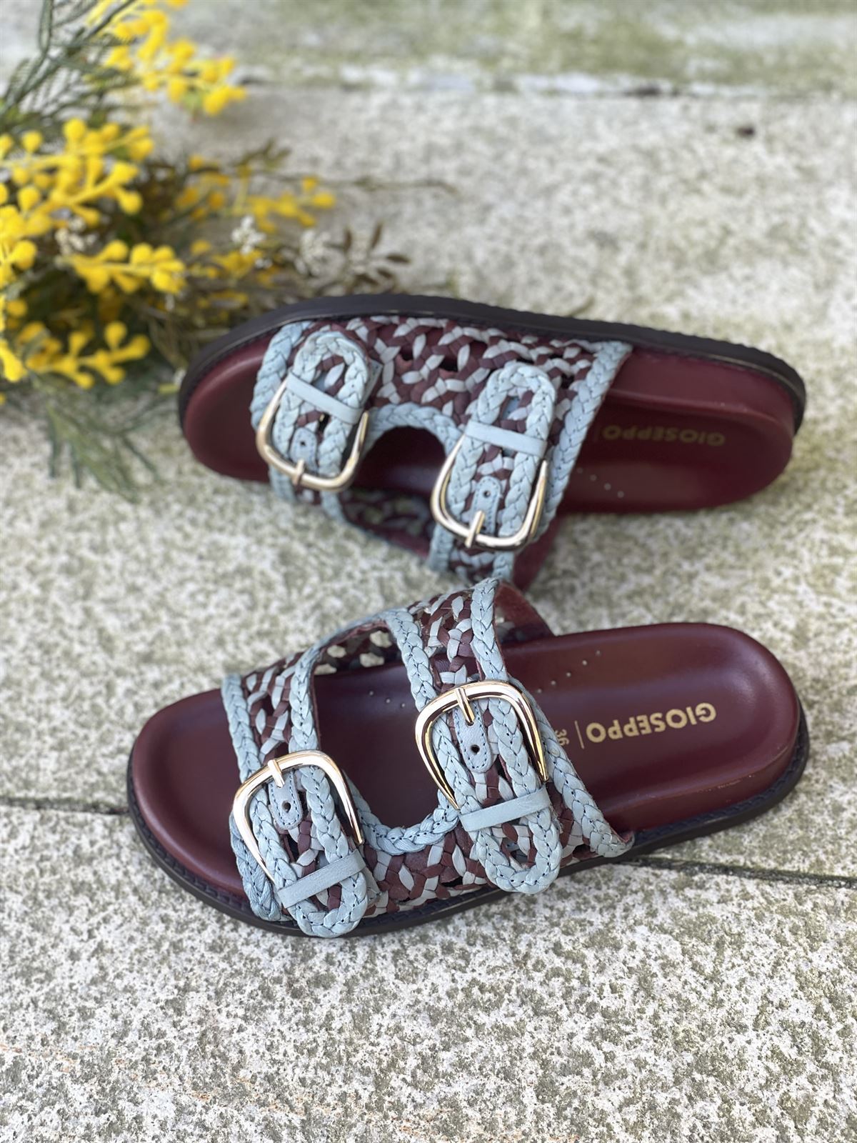 Sandalias Gioseppo BIO piel trenzada KONGWA 79223 AZUL Grana - Imagen 2