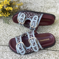 Sandalias Gioseppo BIO piel trenzada KONGWA 79223 AZUL Grana - Imagen 2